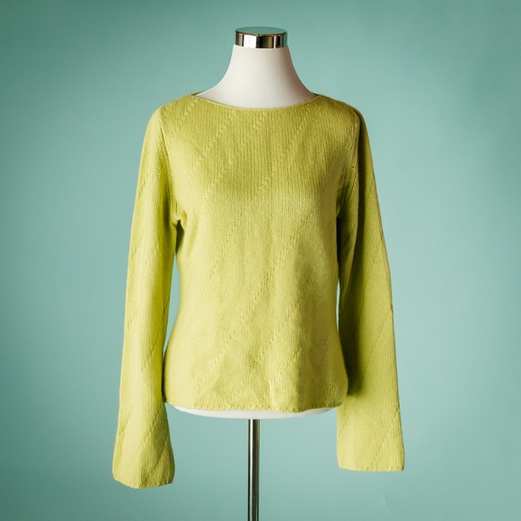 Ann Taylor Sweaters - Ann Taylor M Green Cashmere Boat Neck Sweater